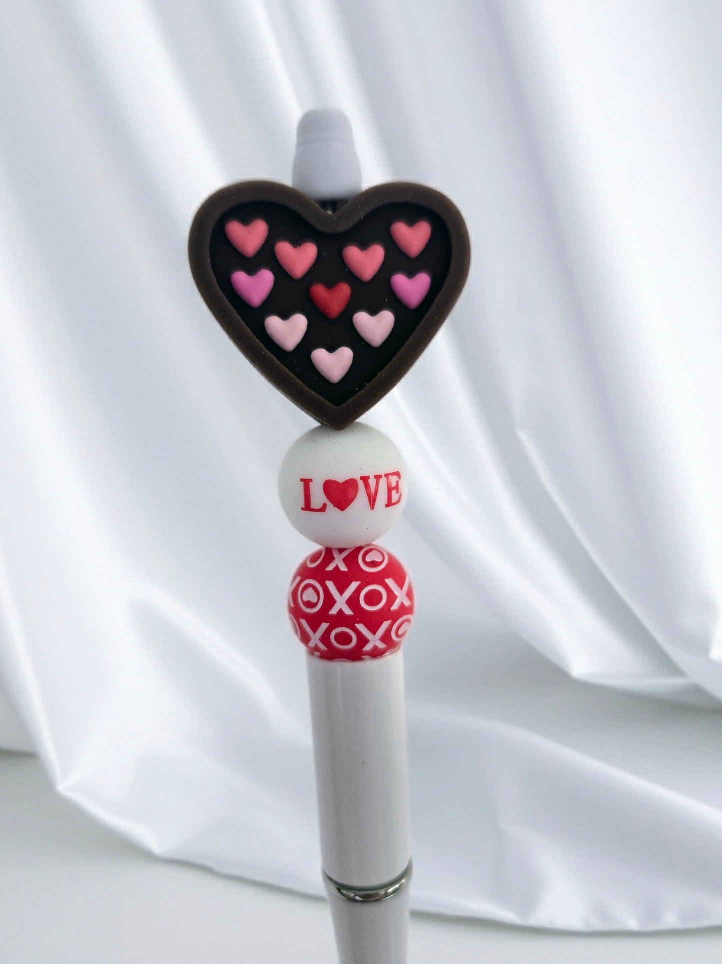 Chocolate Heart XOXO Bead Pen