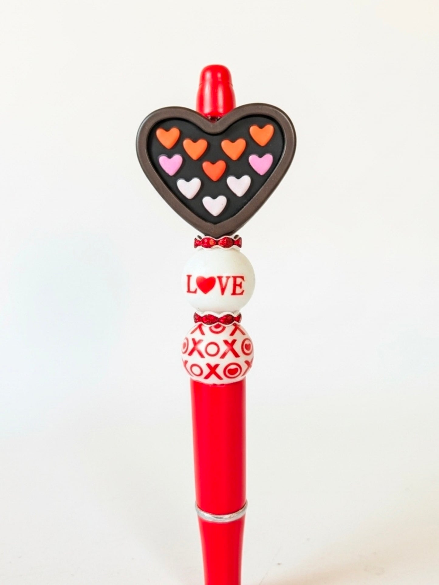 Chocolate Heart XOXO Bead Pen