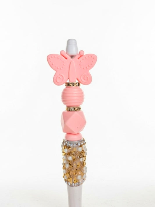 Pink Butterfly Bling Pen
