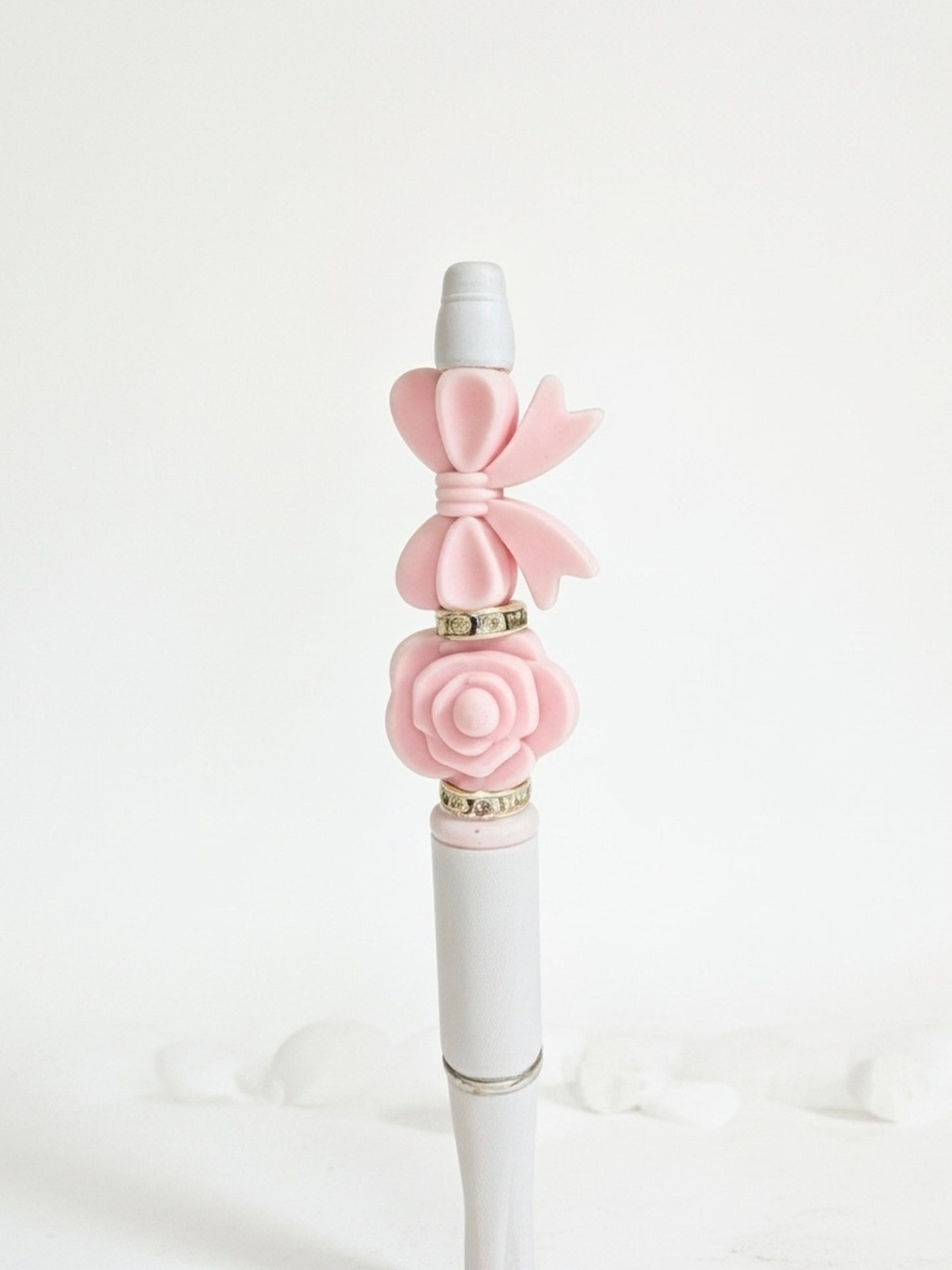 Pink Bow & Rose Bling Pen